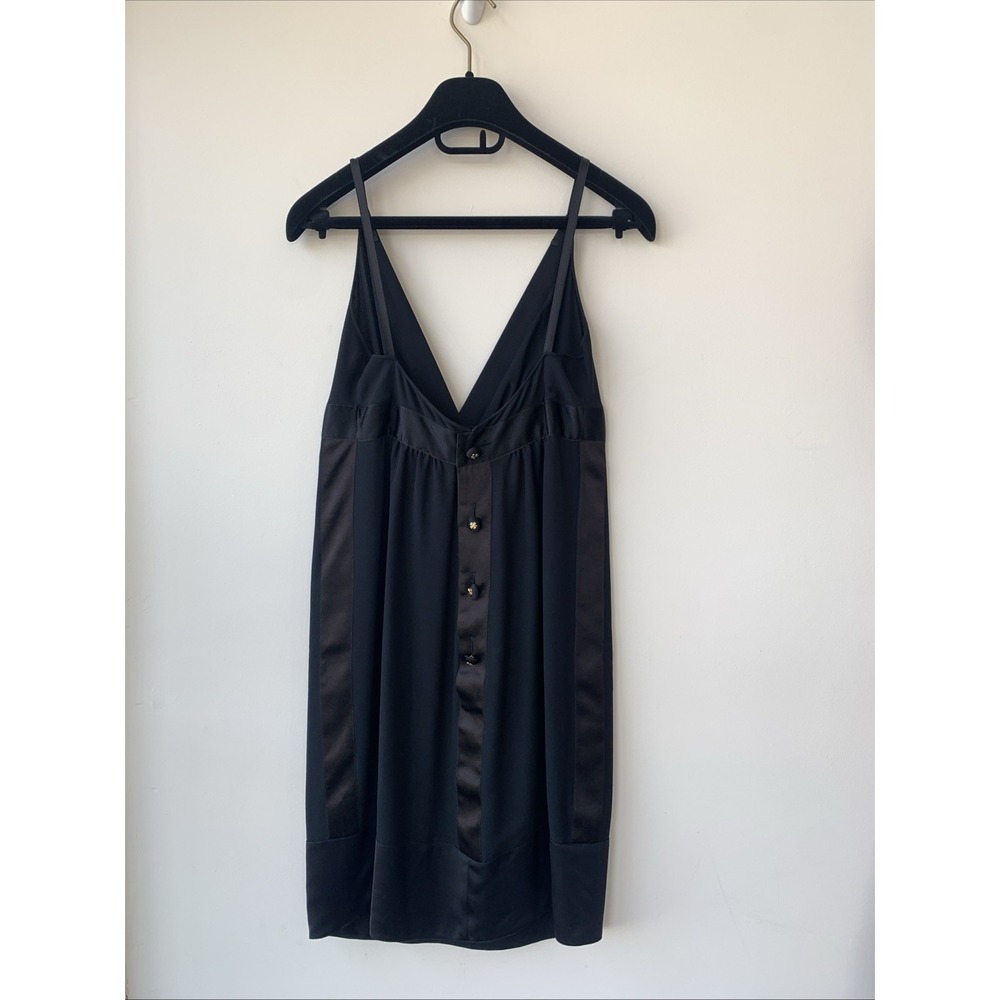 CHANEL BLACK SHEER SILK  SATIN BOW COCKTAIL DRESS 38 - Picture 7 of 11